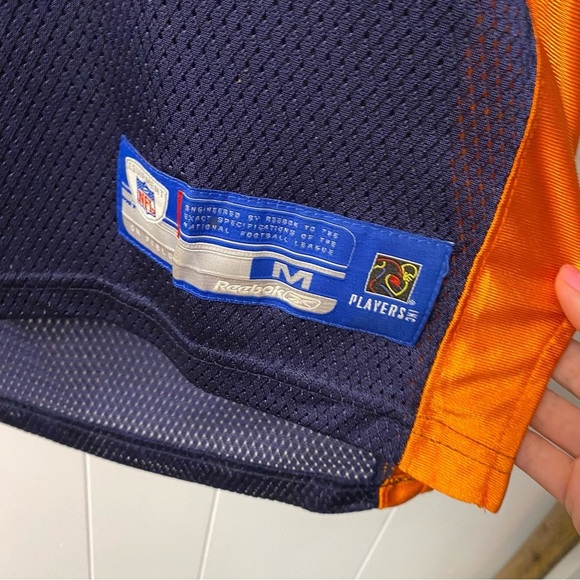 Reebok Denver Broncos Brian Dawkins Jersey 20 Football NFL Blue Orange Shirt - Picture 14 of 14